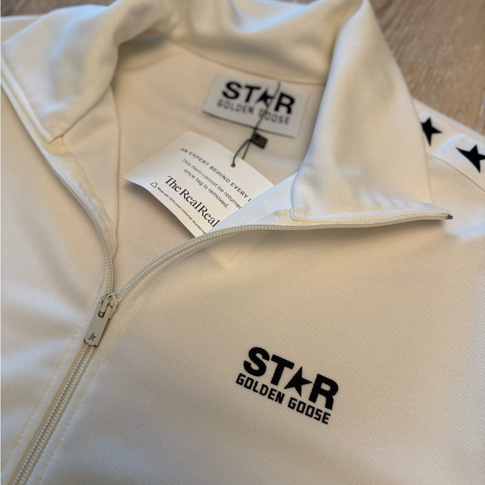 Golden Goose STAR Cream Track Jacket - Unisex Zip-Up Sweater mens L - Picture 4 of 16